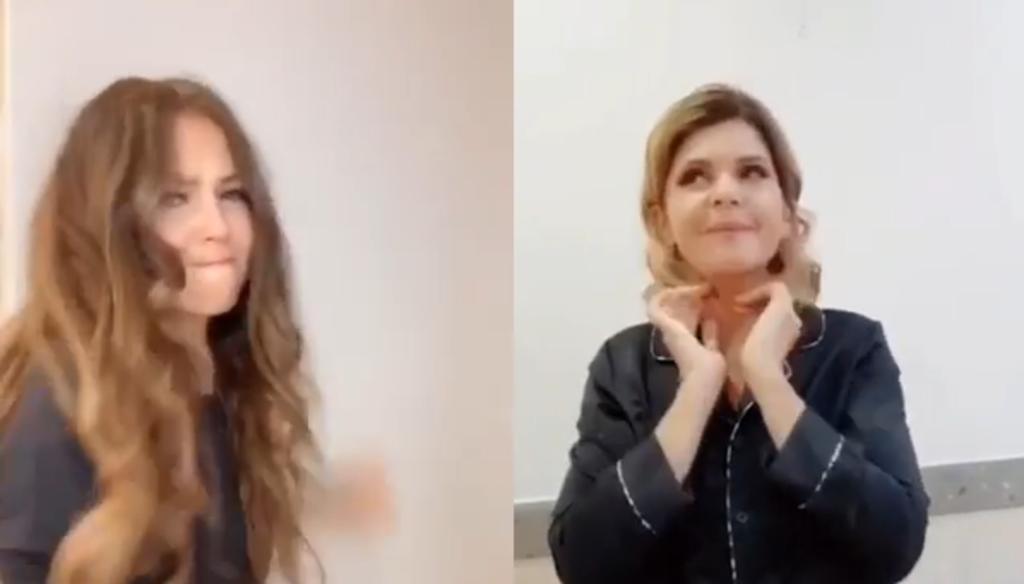 Thalía e Itatí Cantoral recrean video viral de niñas en cumpleaños