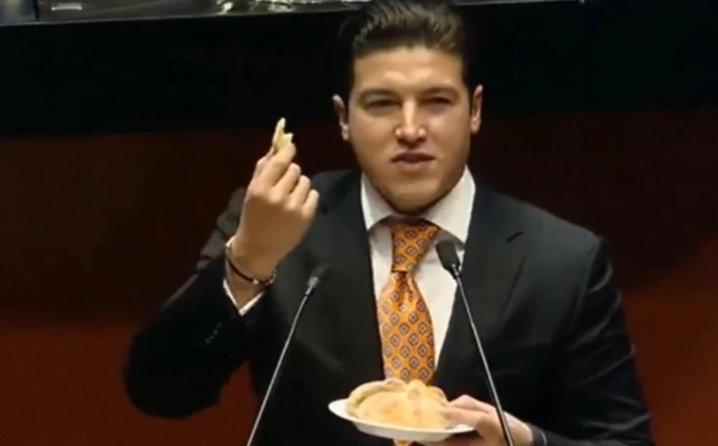 Samuel García explica qué es el convenio fiscal... ¿con un pan de muerto?
