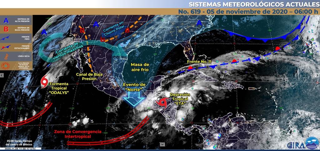 Se forma tormenta tropical 'Odalys' con dirección contraria a México