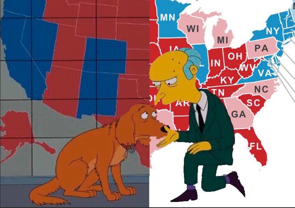 Los Simpson 'predijeron' el mapa de resultados de EUA y la 'red explota'