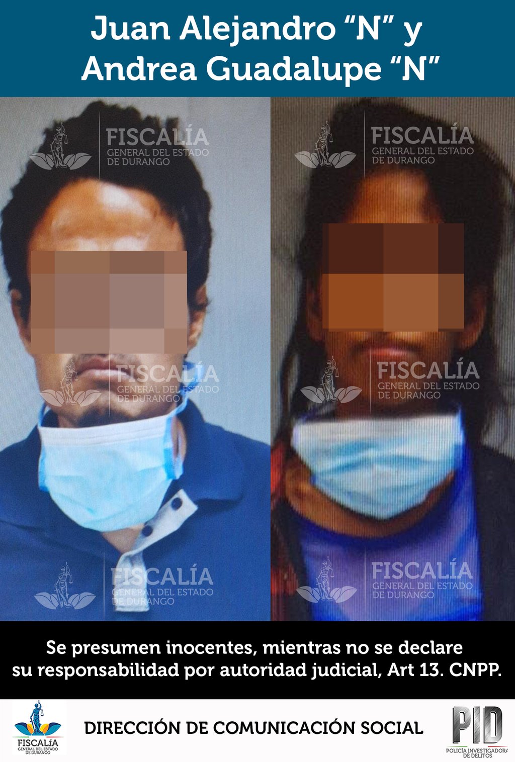 Capturan a pareja feminicida en Gómez Palacio