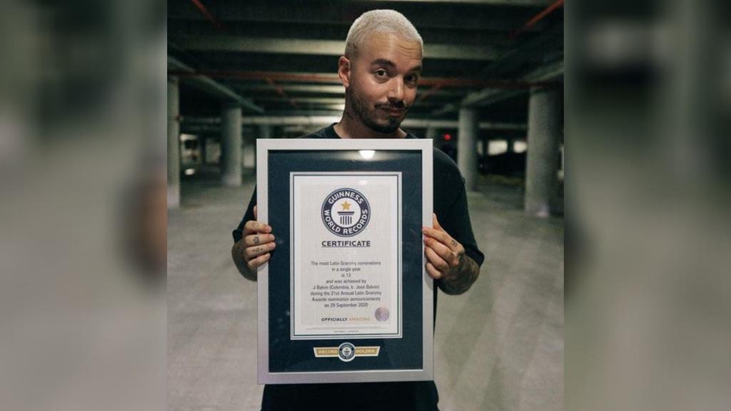 J Balvin rompe récord Guinness con nominaciones a los Latin Grammy