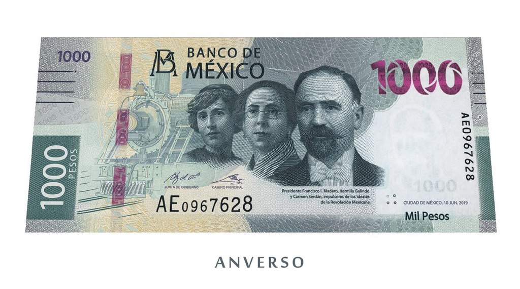 Entra Madero en el billete de mil pesos