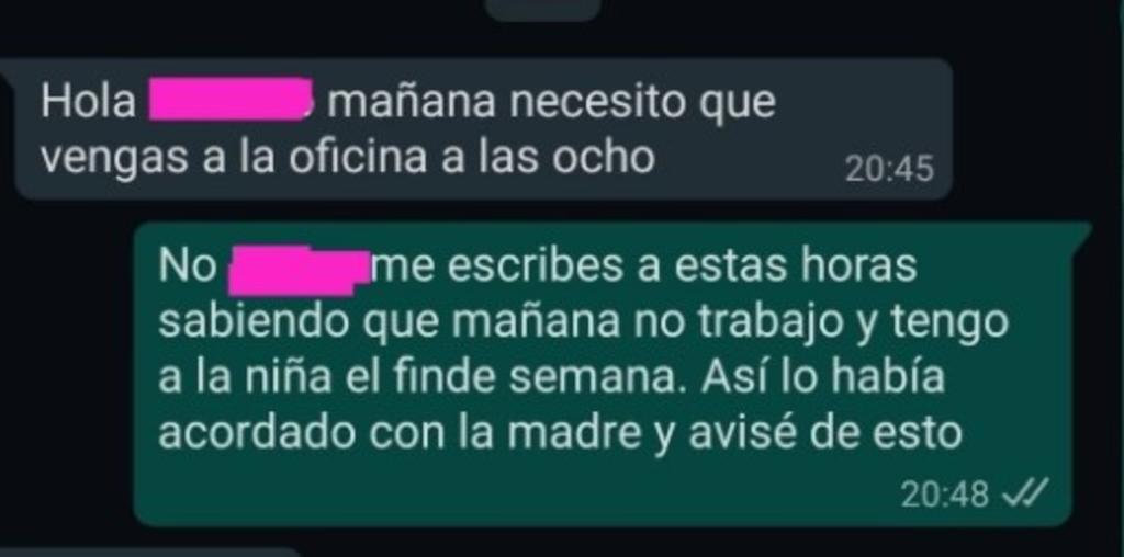 Exhibe whatsapps de su jefe al obligarlo a trabajar en día de descanso