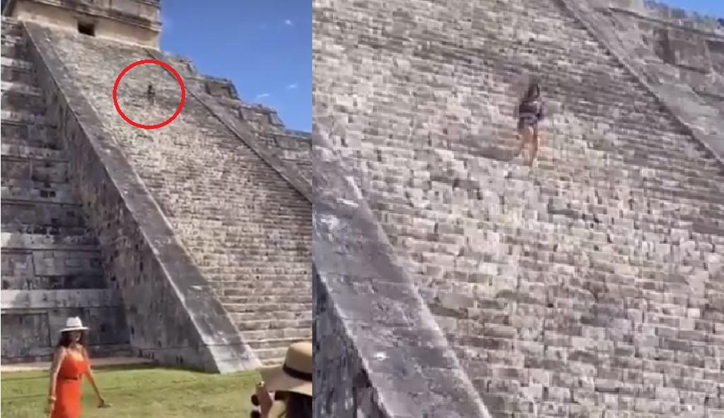 'Lady Kukulkán', mujer sube a pirámide de Chichén Itza y esparce cenizas de su esposo