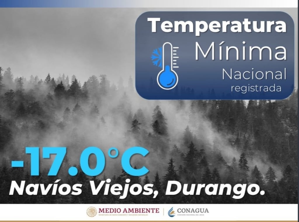 En Durango, la temperatura más baja del país