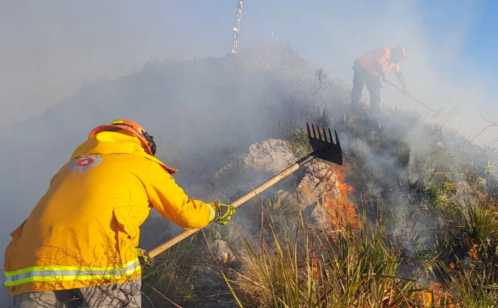 Reportan incendio forestal en Nuevo León en el Cerro de la Silla