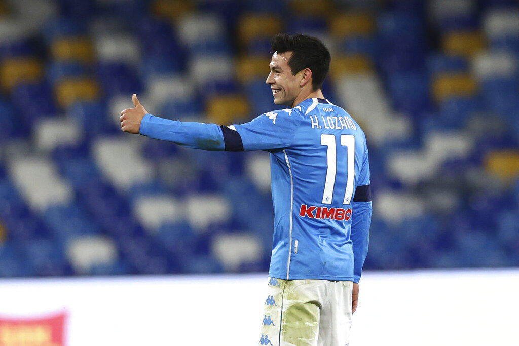 Hirving Lozano anota para el Napoli en Cuartos de Final de Copa de Italia