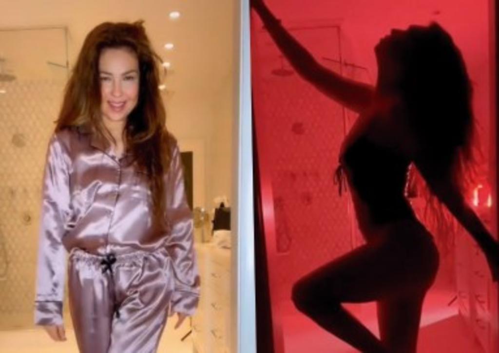 Thalía se suma al 'Silhouette challenge' en Tik Tok con poca ropa