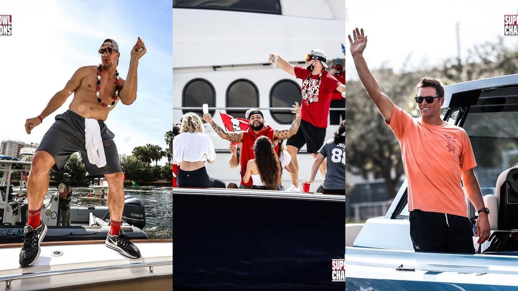 Buccaneers de Tampa Bay arman fiesta sobre el agua tras Super Bowl LV