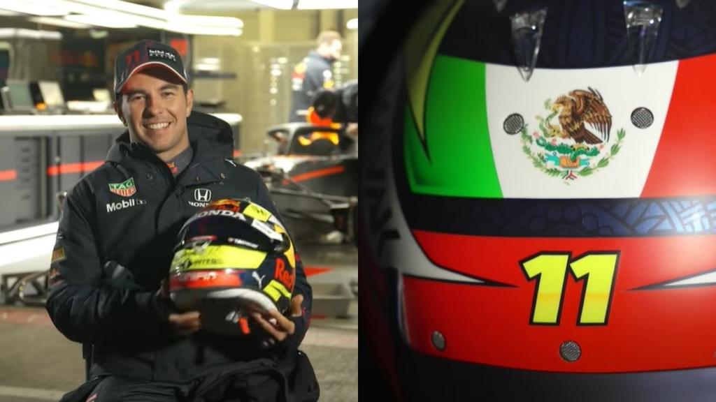 Sergio Pérez, el primer casco que llevará con Red Bull Racing