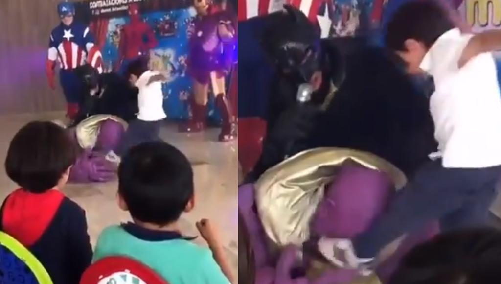 VIRAL: Niños golpeando a 'Thanos' en fiesta infantil causan sensación en redes