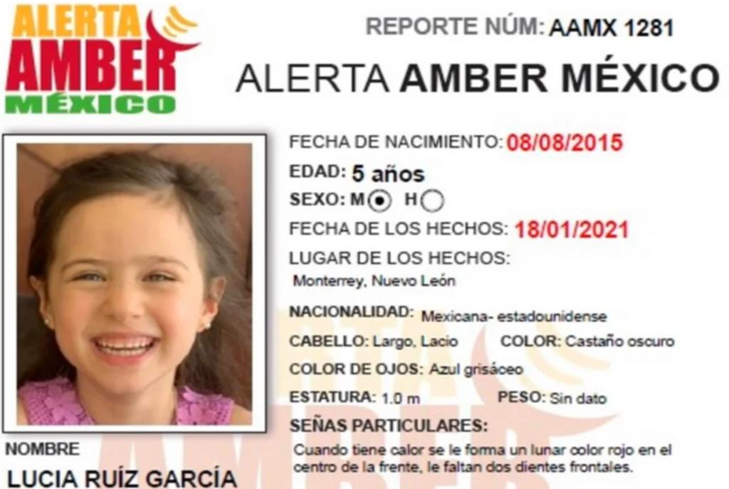 Buscan a Lucía, de 5 años, en Monterrey