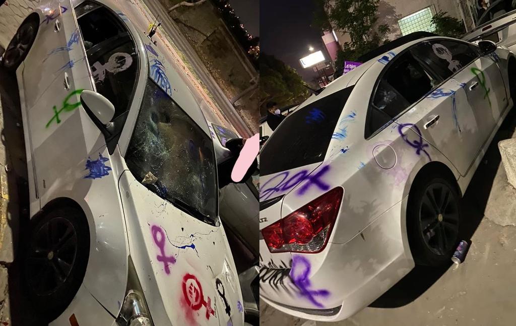 Mujer denuncia actos vandálicos a su carro durante manifestación feminista