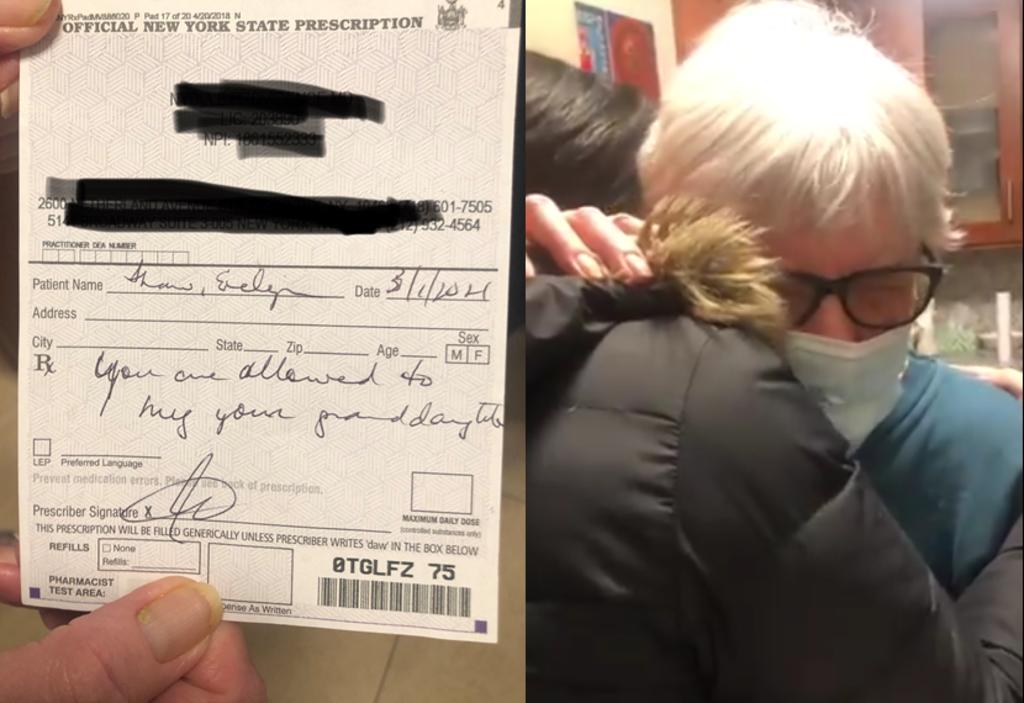 Médico le receta a anciana ‘dar abrazos’ luego de ser vacunada contra COVID