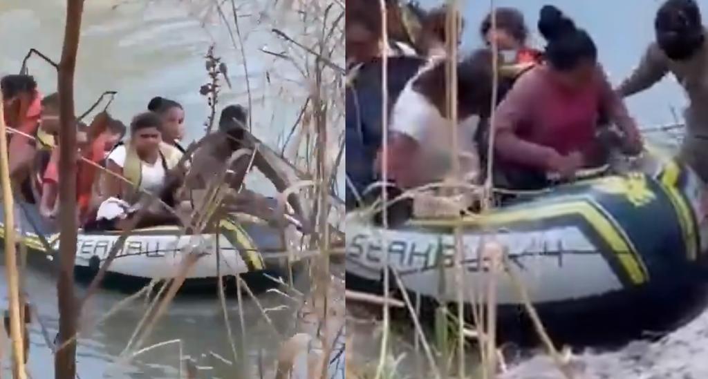 Difunden video de migrantes cruzando la frontera en el río Bravo
