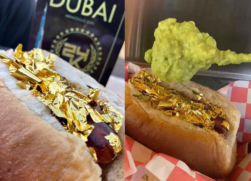 'Dogo Dubai', un hot dog bañado en oro comestible que se vende en Sonora