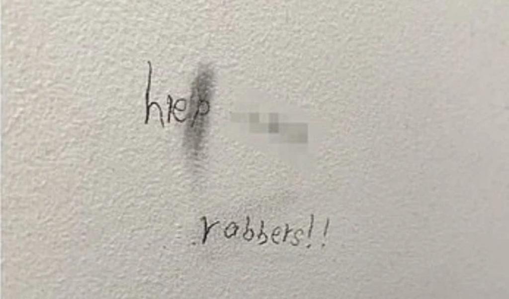 'Ayuda, ladrones'; niña pide auxilio durante clase en línea escribiendo en la pared
