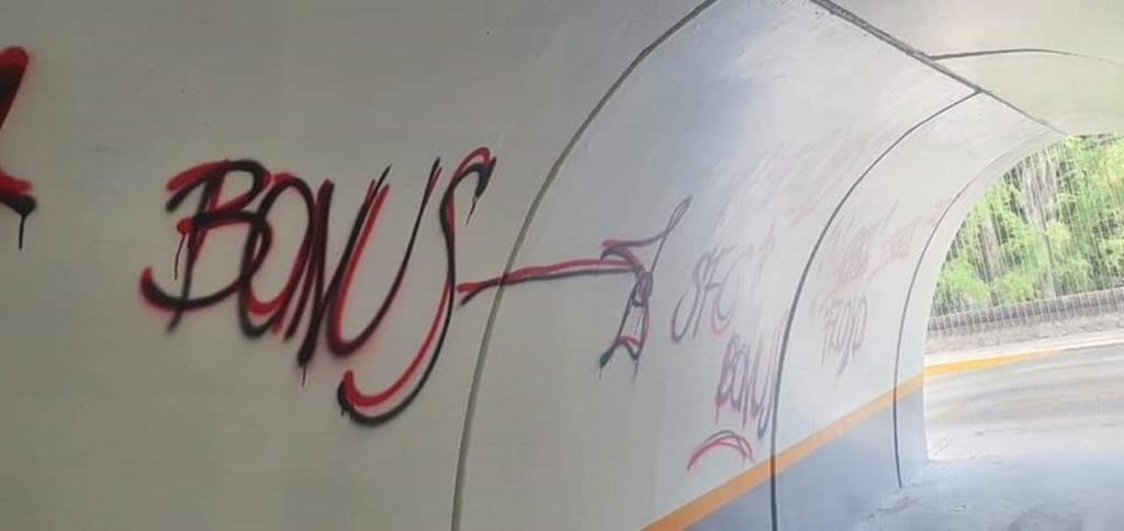 Grafitero 'estrena' túnel El Durangueño