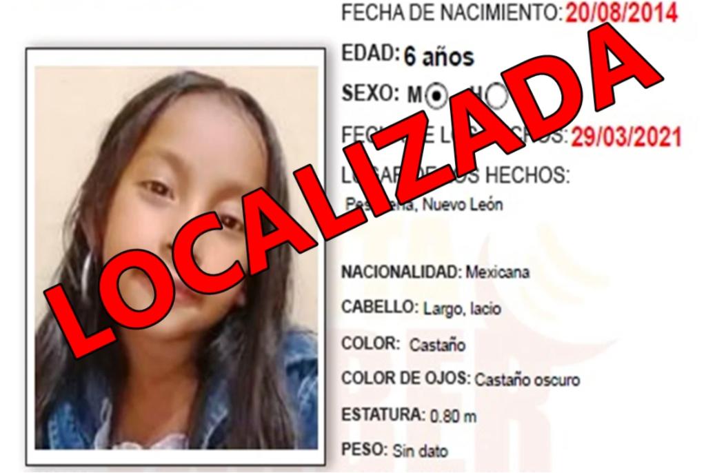 Localizan con vida a Sofía Abigail de 6 años, raptada en Nuevo León