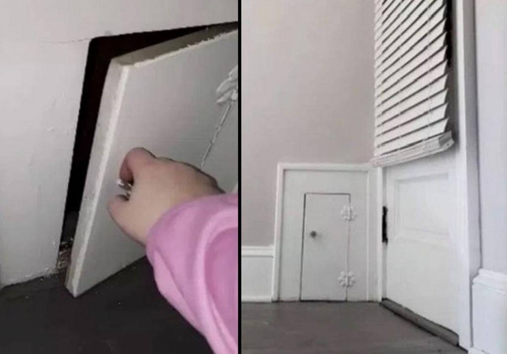 Diminuta puerta que mujer encontró en su nueva casa genera desconcierto