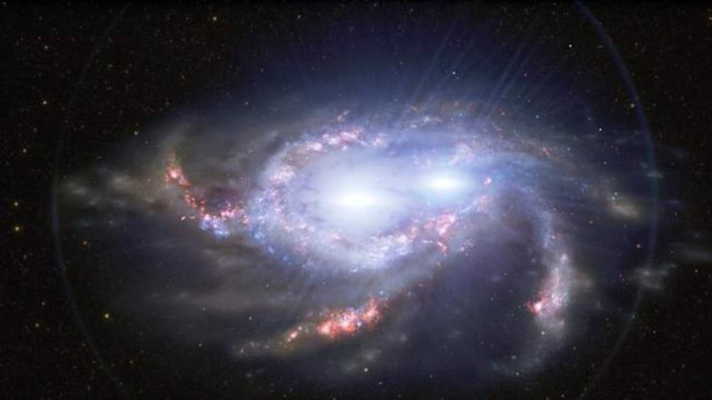 Detectan dos cuásares dobles en galaxias en fusión; una rareza cósmica