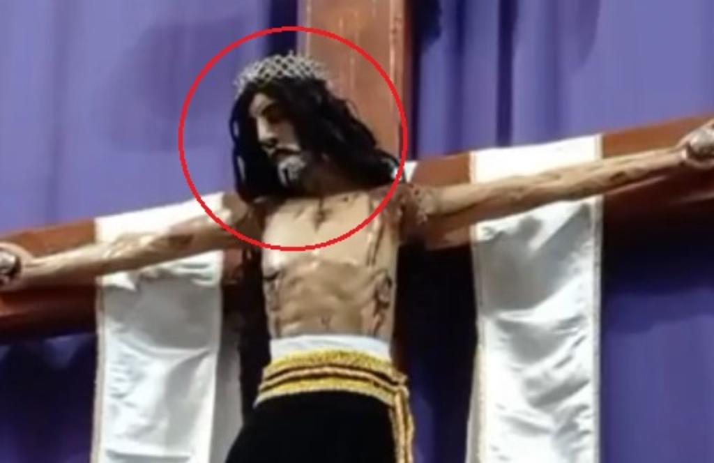 Parroquia de Puebla aclara video viral en el que Cristo mueve la cabeza