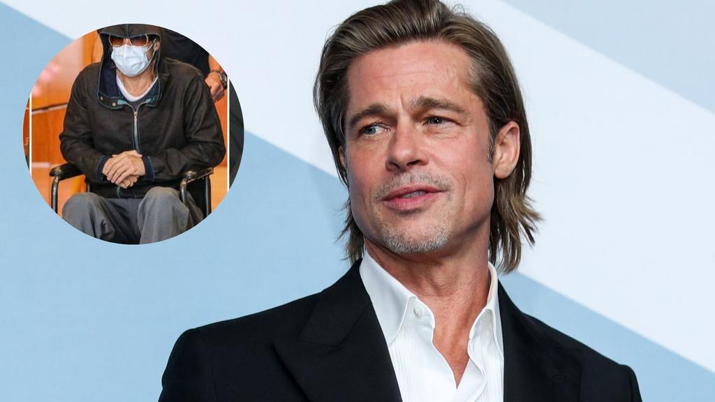 Captan a Brad Pitt en silla de ruedas saliendo del hospital