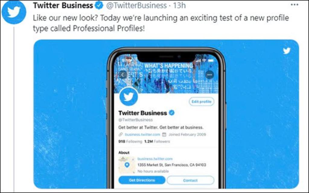 Prueba Twitter nuevos perfiles para empresas