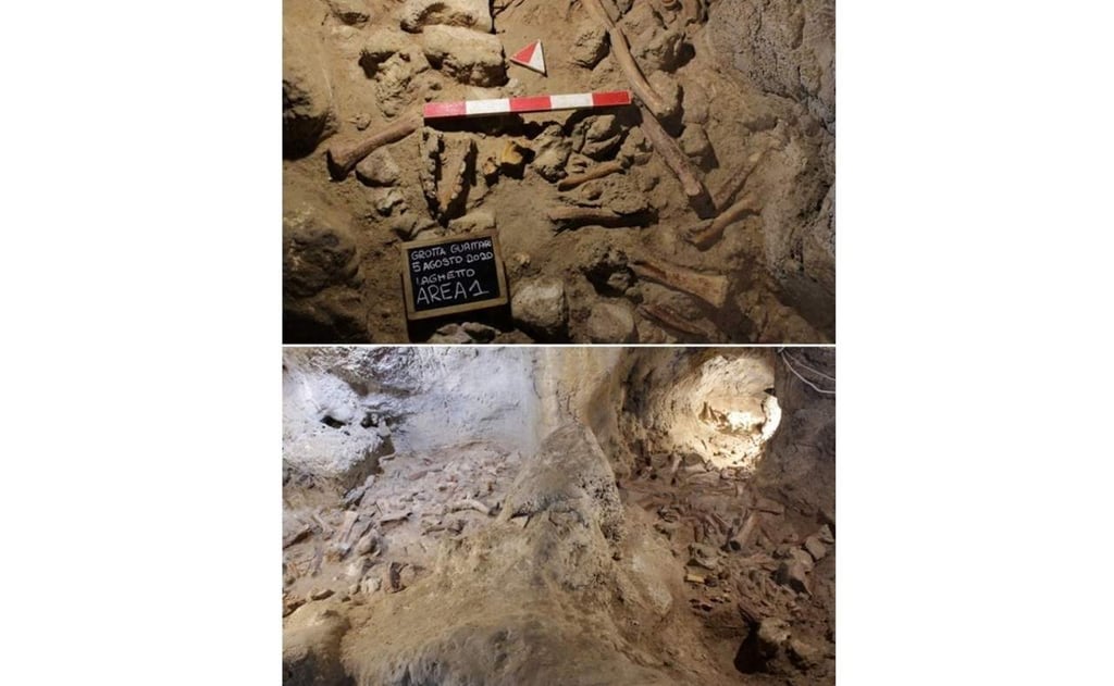 Hallan restos de homínidos y animales en cueva italiana