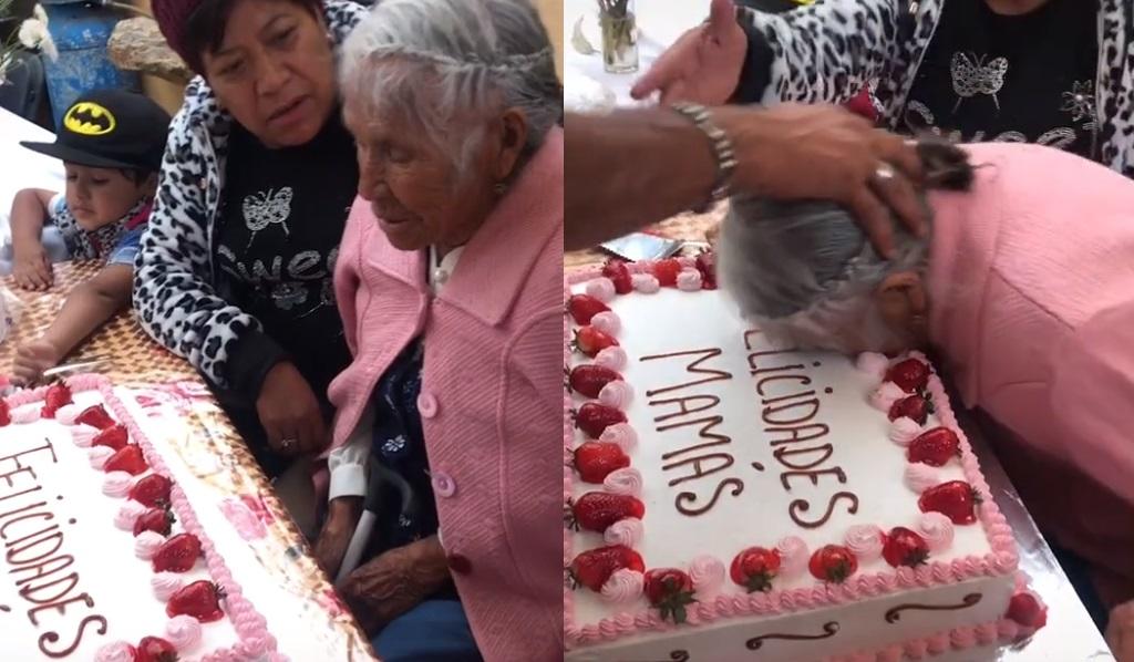 Le dan 'pastelazo' a abuelita por el Día de las Madres y la red 'estalla' de indignación