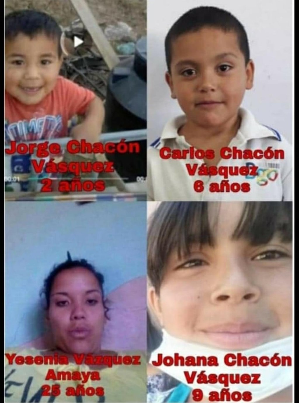 Buscan a 3 menores y una joven desaparecidos