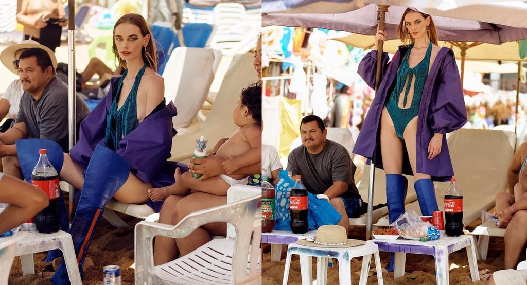 'Cosas de 'whitexicans'; tunen en redes a campaña de moda con gente 'humilde' en la playa