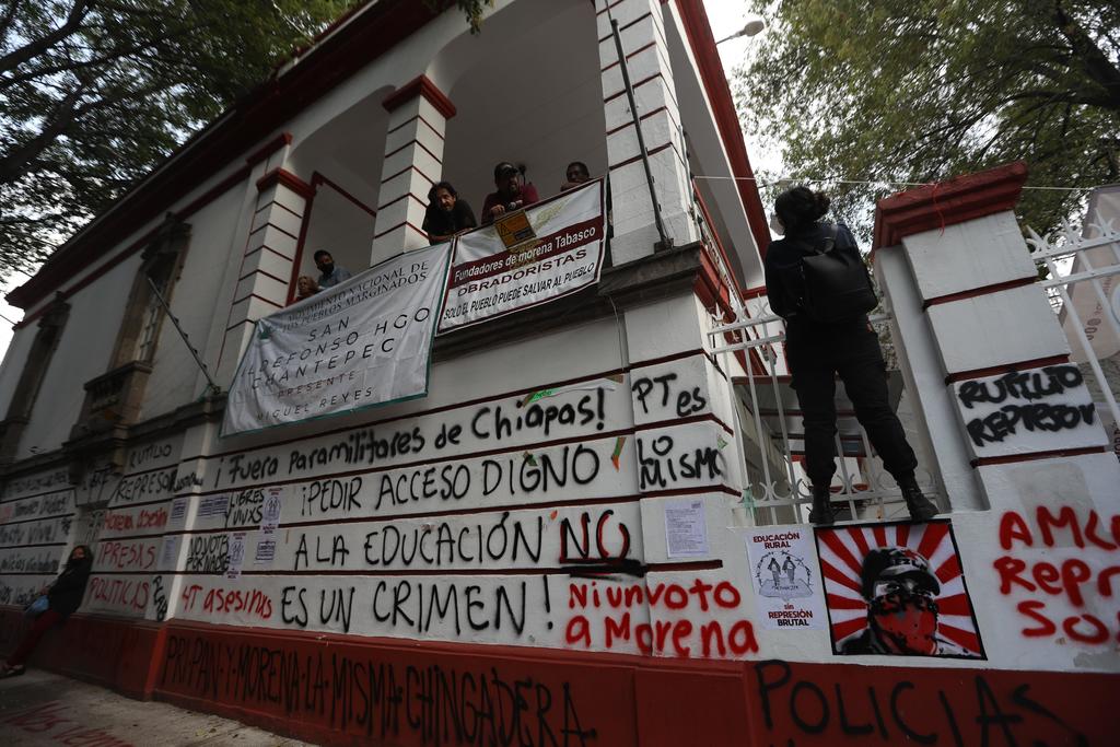 Protestan estudiantes por liberación de normalistas en Chiapas