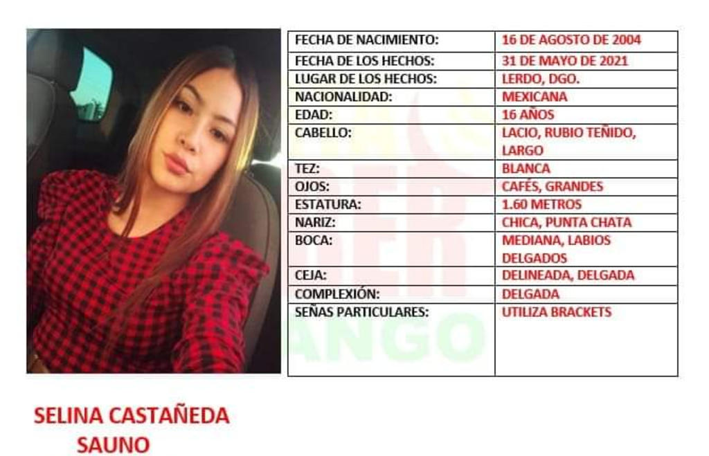 Buscan a Selina Castañeda, jovencita desparecida en Gómez Palacio