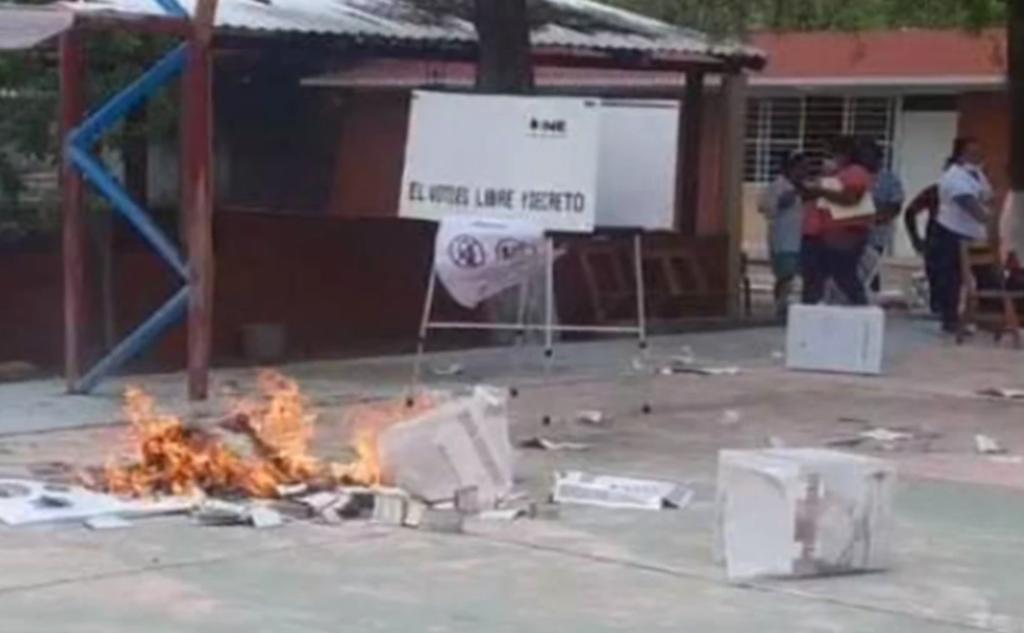 Queman casillas y suspenden elección en Mixtequilla
