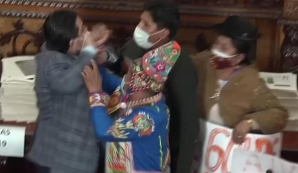 Diputados y Senadora bolivianos recurren a los golpes durante Asamblea Legisaltiva