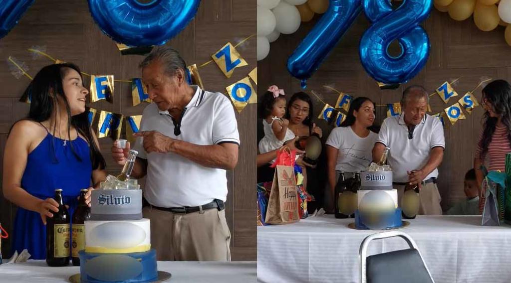 VIRAL: Abuelito recibe una 'caguama' por nieto para celebrar su cumpleaños