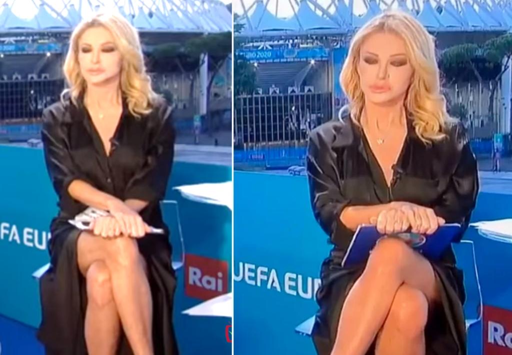 Conductora italiana ‘enseña de más’ durante transmisión