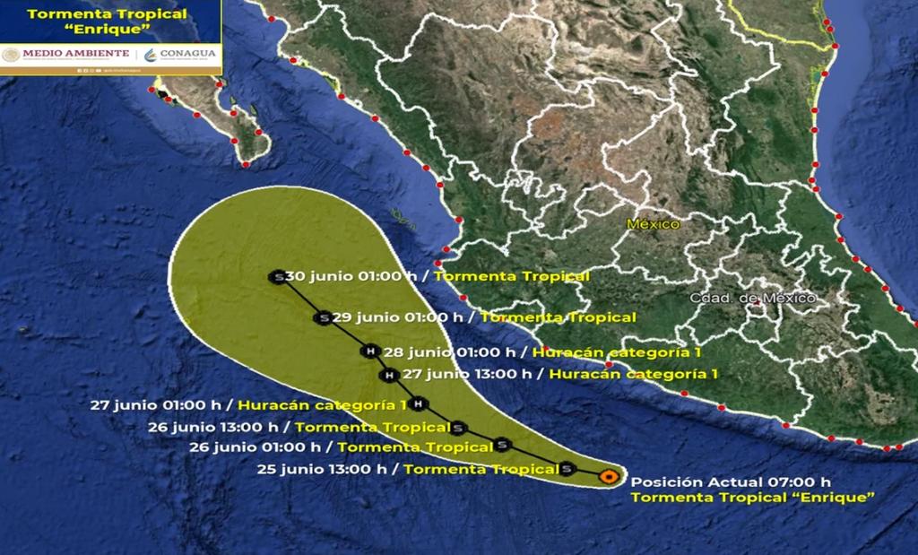 Tormenta tropical 'Enrique' se forma al sur de Zihuatanejo en Guerrero