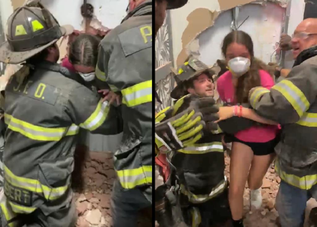 Bomberos rescatan a adolescente atrapada en antigua bóveda de banco
