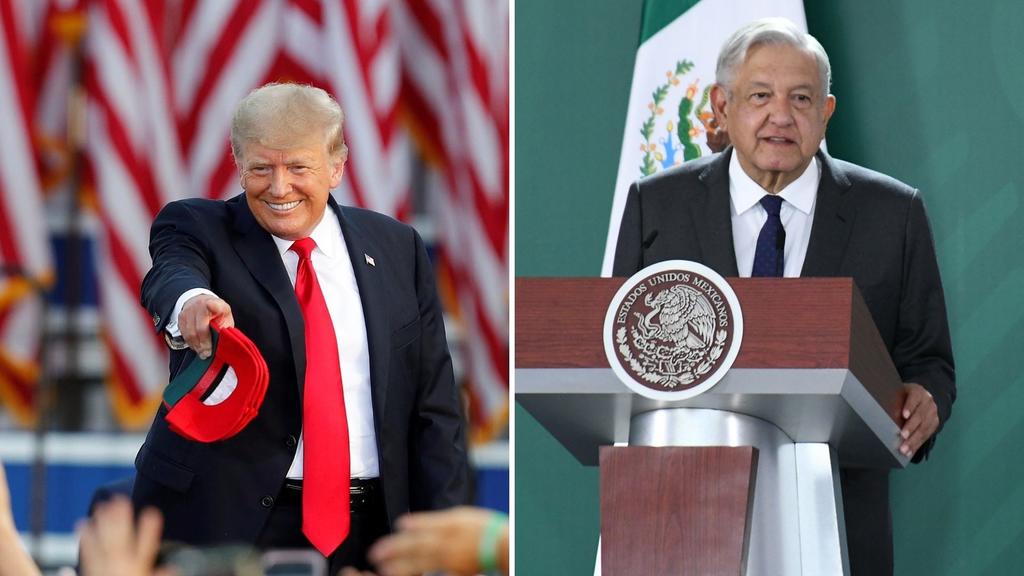 Donald Trump dice que AMLO es 'un tipo increíble' en su visita a la frontera de EUA con México