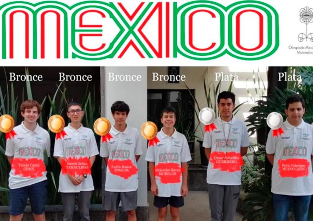 México gana 2 medallas de plata y 4 de bronce en Olimpiada Matemática