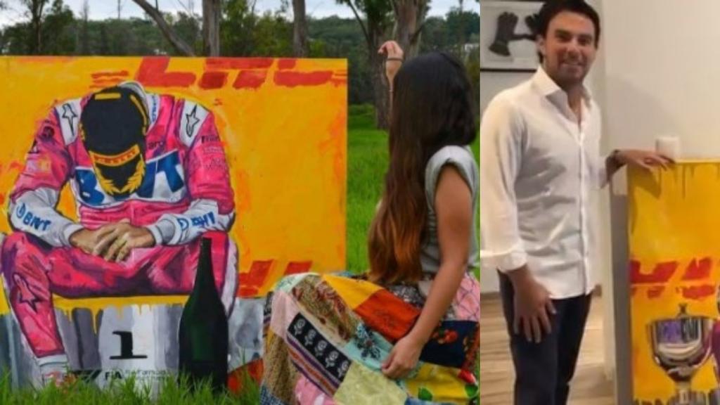 'Checo' Pérez reacciona a obra de arte que fan realizó para él