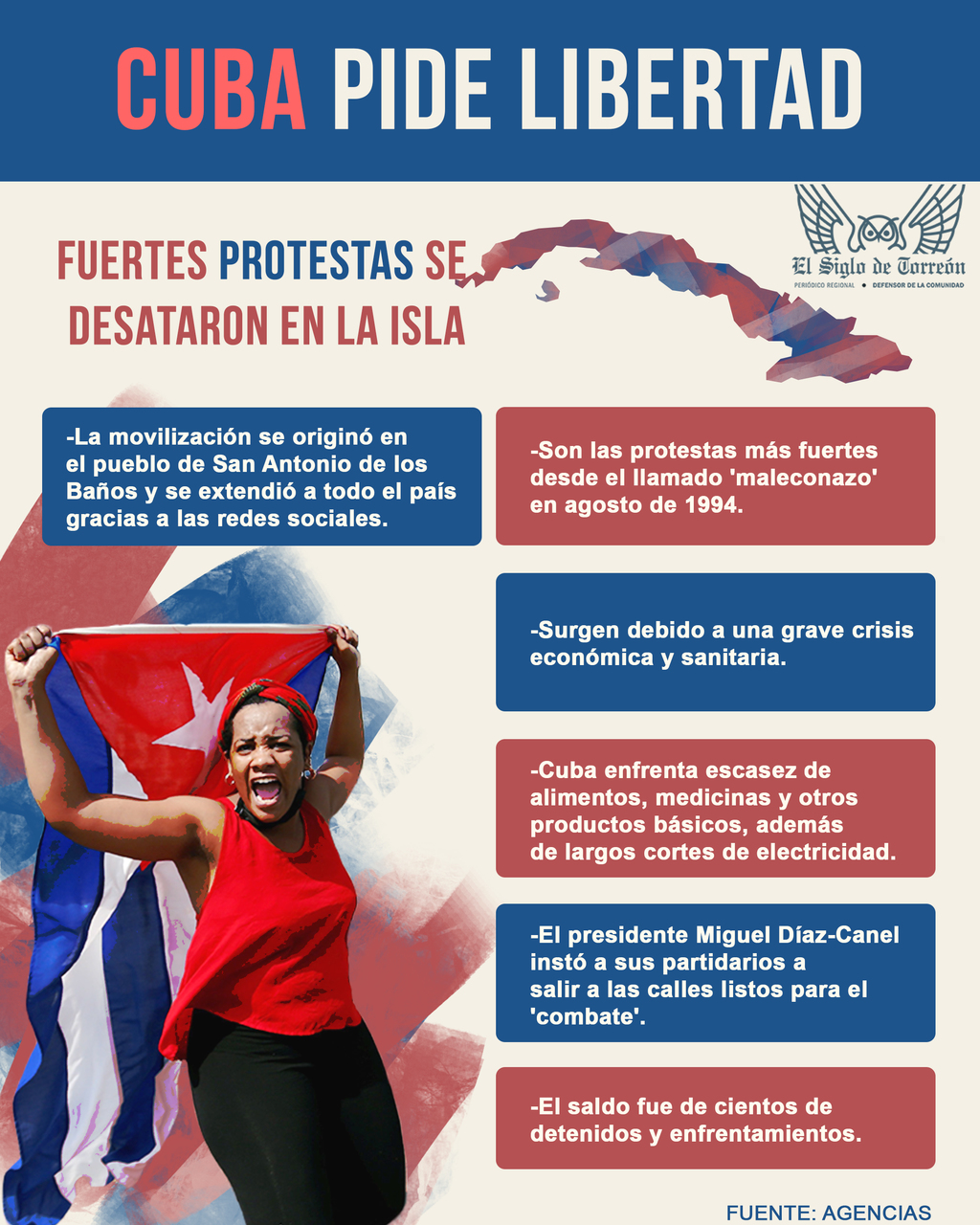 Cuba vive tensa calma tras protestas