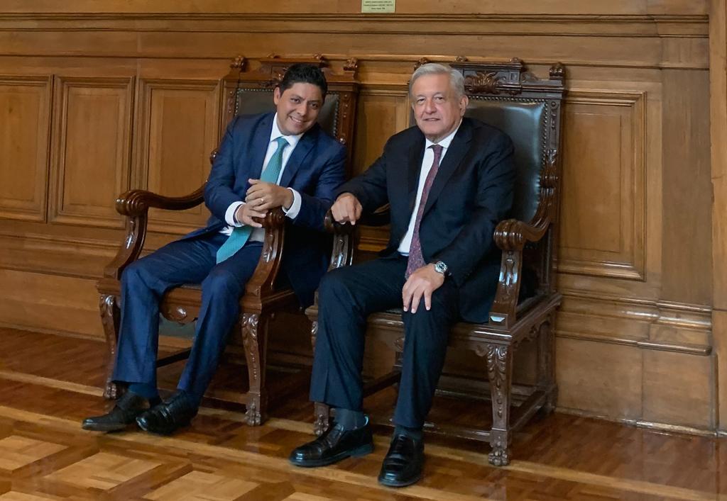 López Obrador recibe al gobernador electo de San Luis Potosí