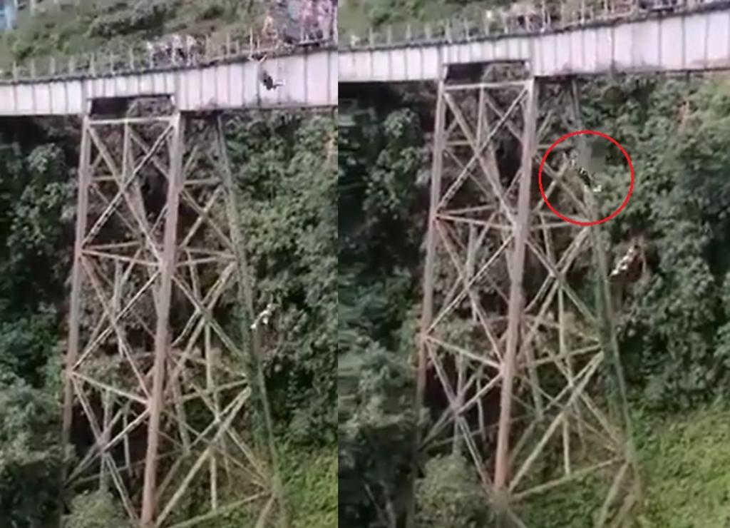 Joven fallece al arrojarse de un puente mientras hacía jumping