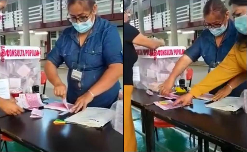 El INE investiga relleno de urna para Consulta Popular en municipio de Veracruz
