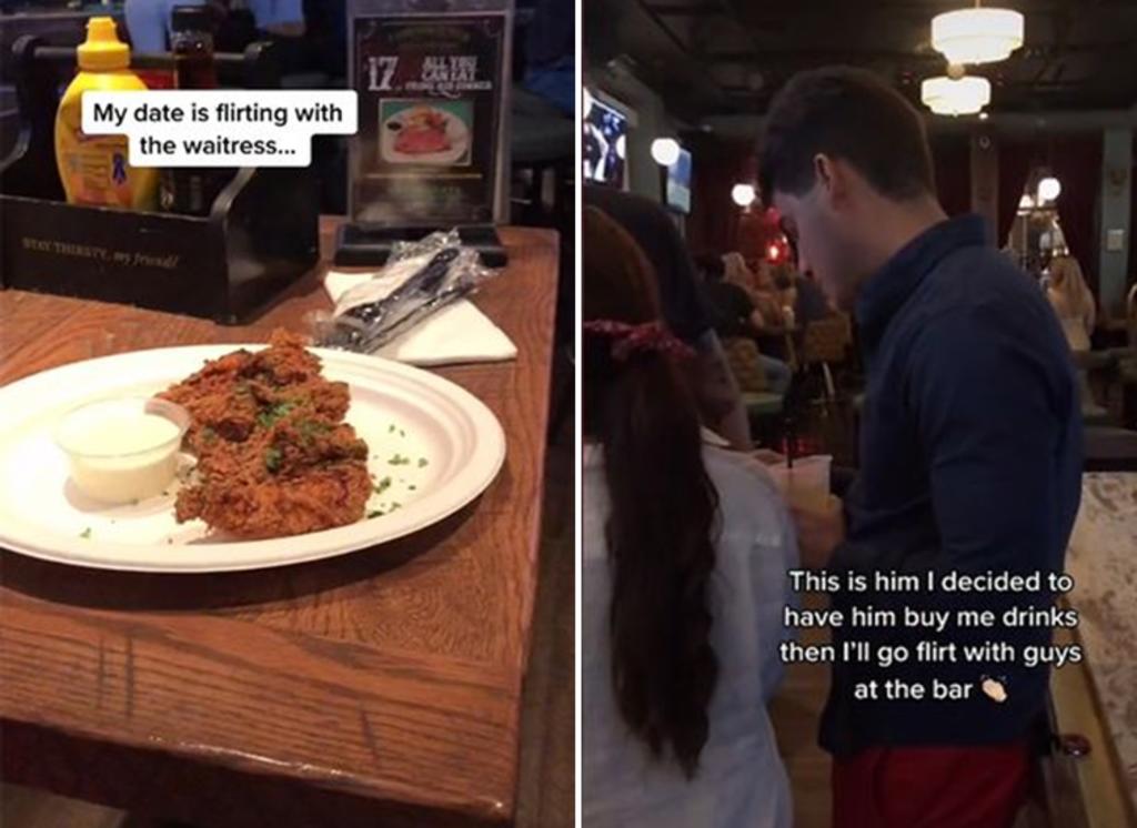 Mujer pone en evidencia a su cita, coqueteando con la mesera que los atendió