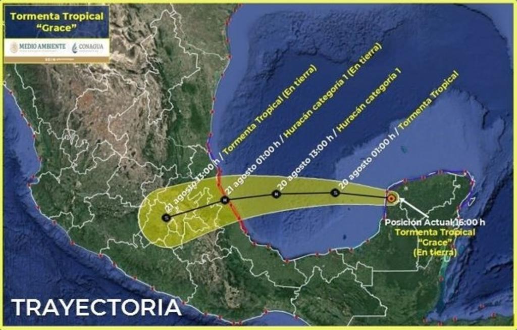 Huracán 'Grace' se degrada a tormenta tropical y se espera impacte a Veracruz